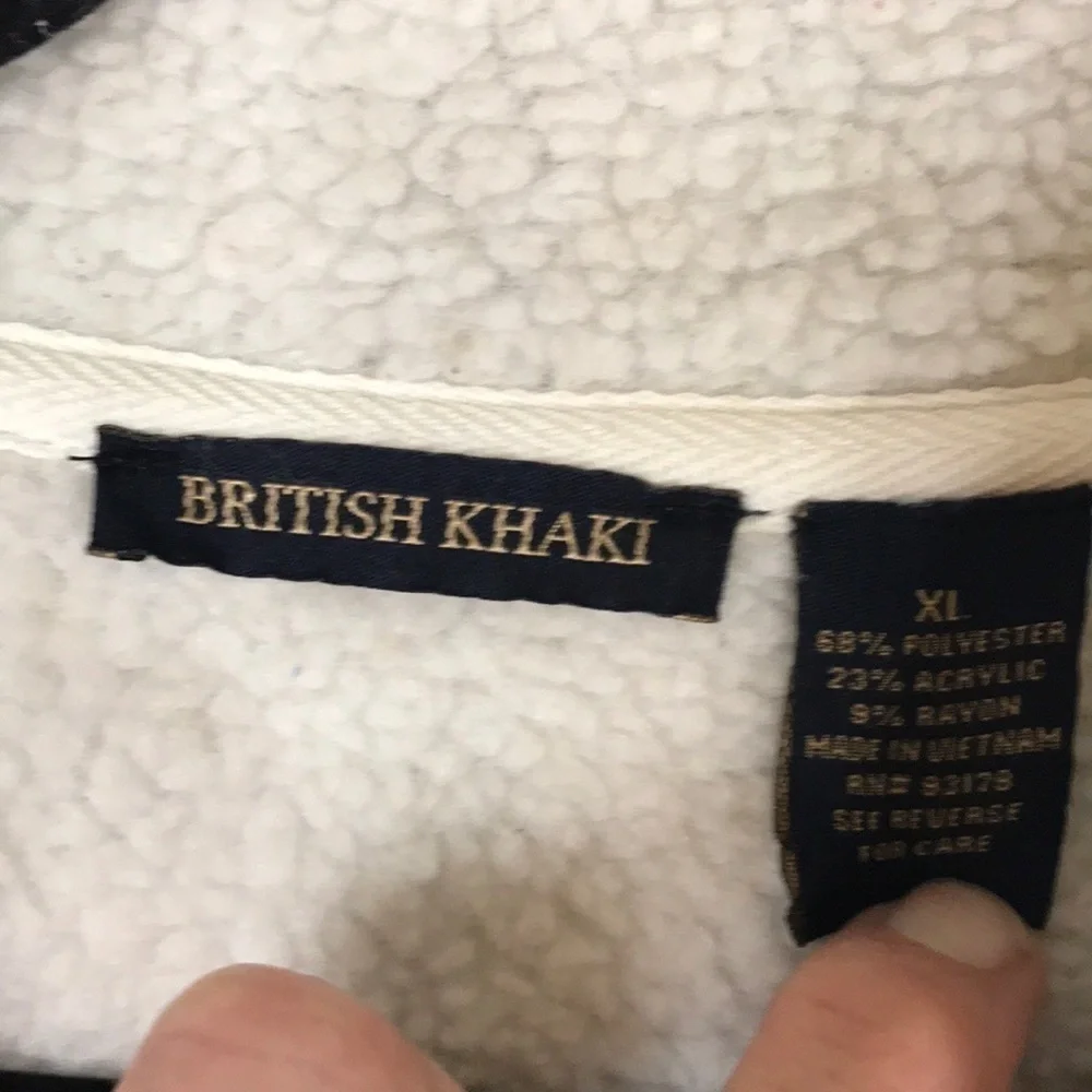 British Khaki Faux Suede and Sherpa Vest